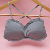 Plain Back Cross Free Size Bra