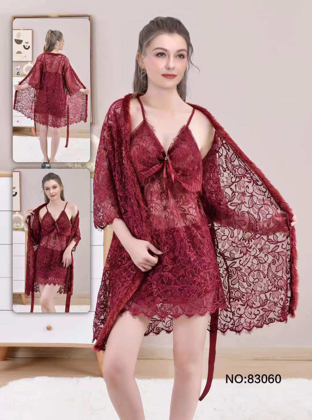 Zayla Maroon Double Nighty