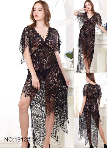 Long Black Inner with Panty - #1912