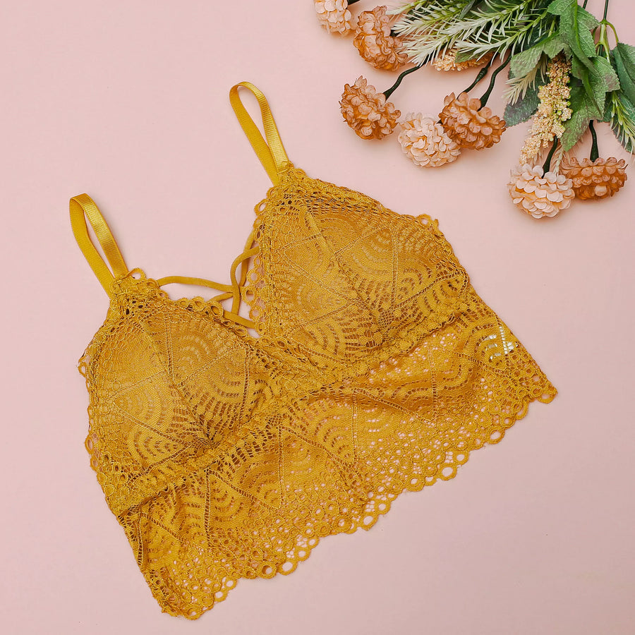 Net free size padded bra