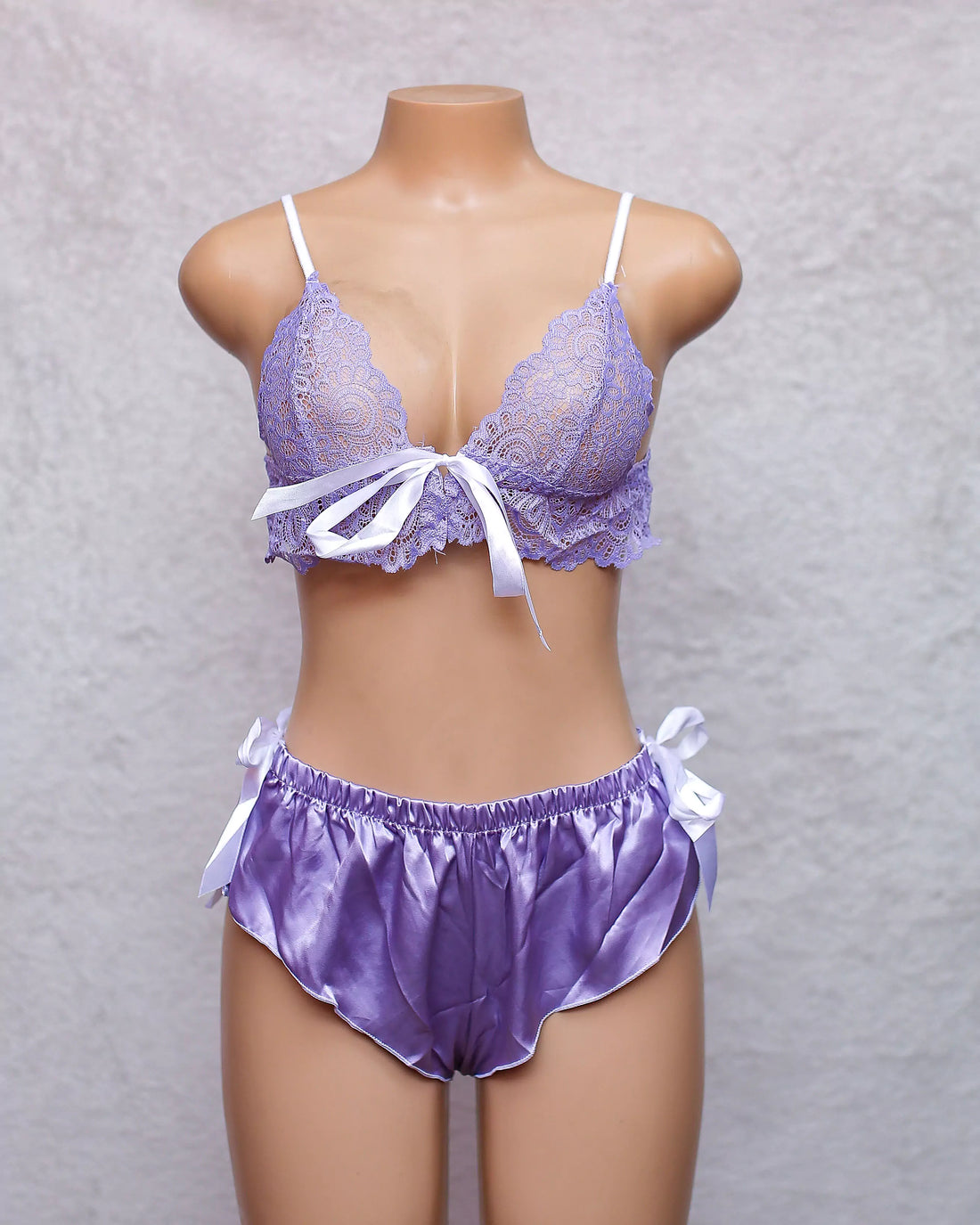 Rylan Bra Set With Ribbon - Purple