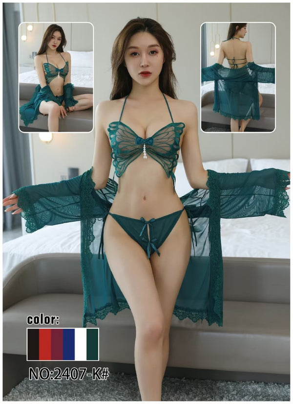 Premium Butterfly HQ Gown Nighty Set