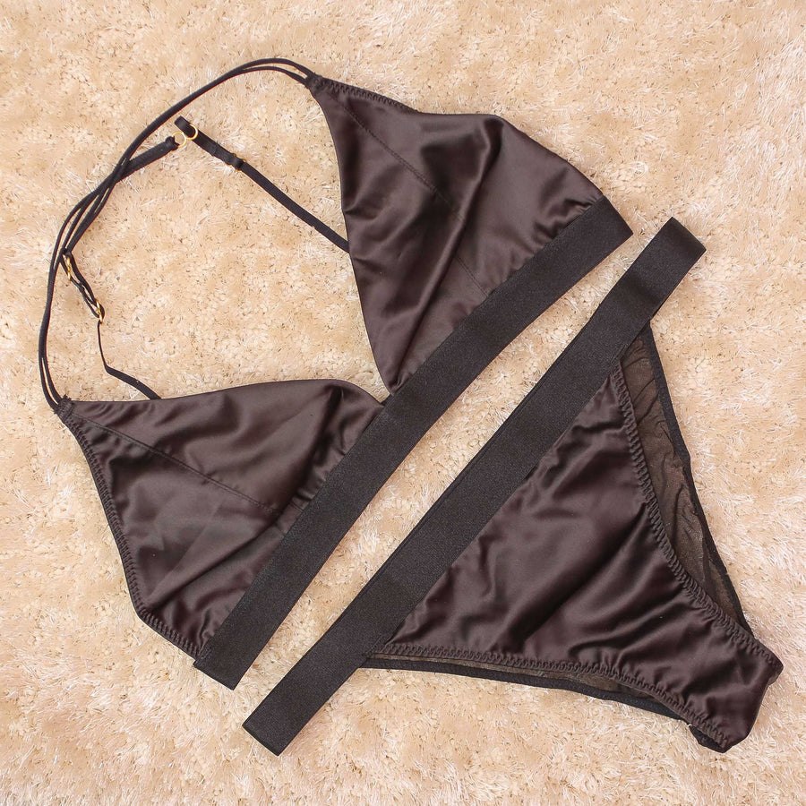 Vihana Non Padded Bra Set- Black
