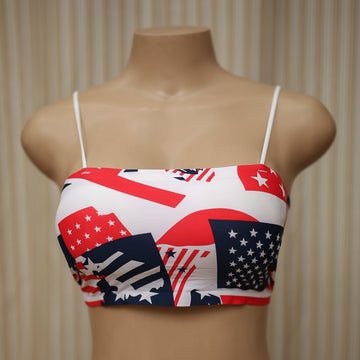 Flag print free size bra