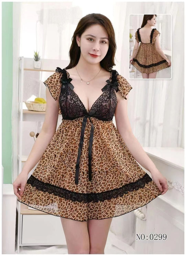 Black Cheeta Single Piece Nighty