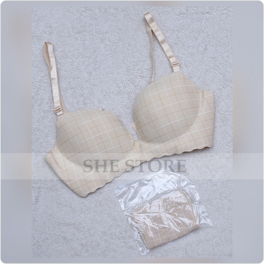 Check Soft Padded Bra Set With Premium Quality