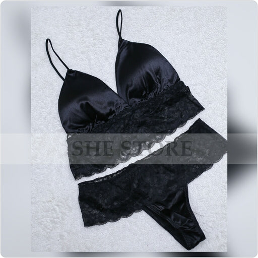 Deep V Neck Bra Set