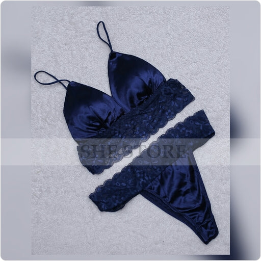 Deep V Neck Bra Set