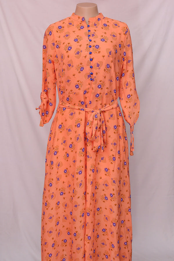 She Store Flower Frock - Orange
