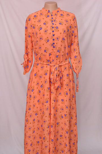She Store Flower Frock - Orange