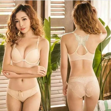 Front Open Back Butterfly Bra Set