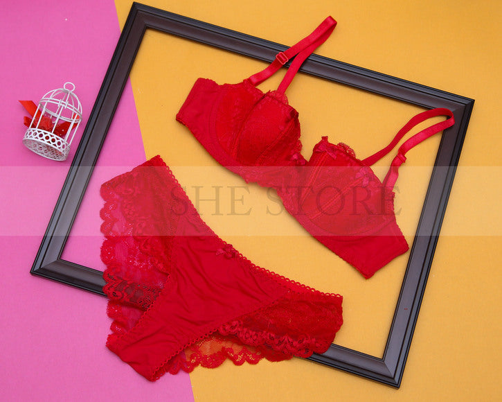 Half cup bra-set