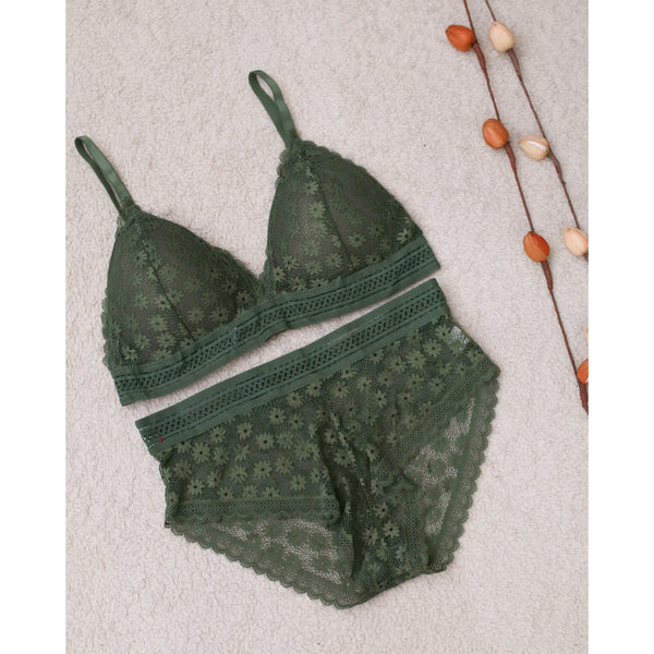 V Shape Net Bra Set