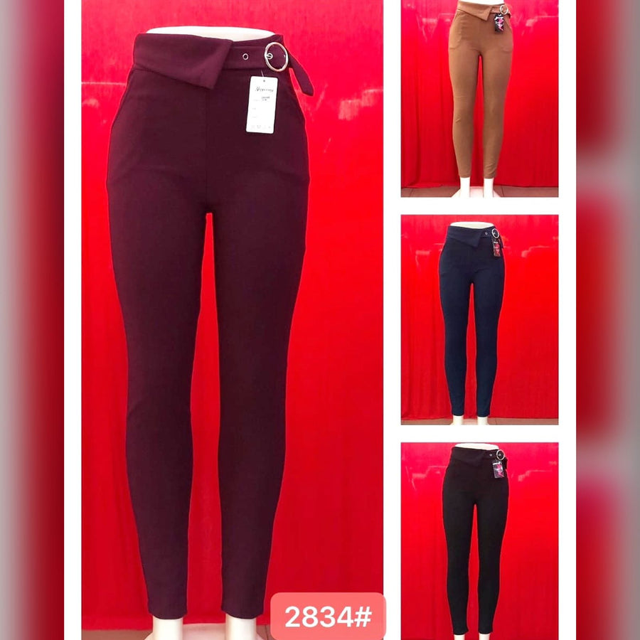 Premium Quality  buckle jeggings with pockets