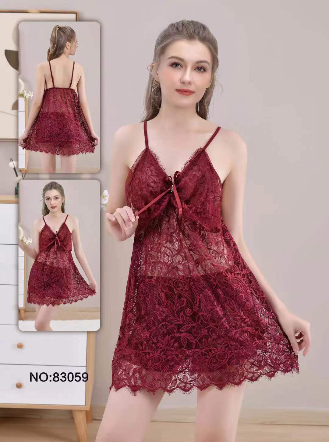 Rose Single Piece Maroon Nighty