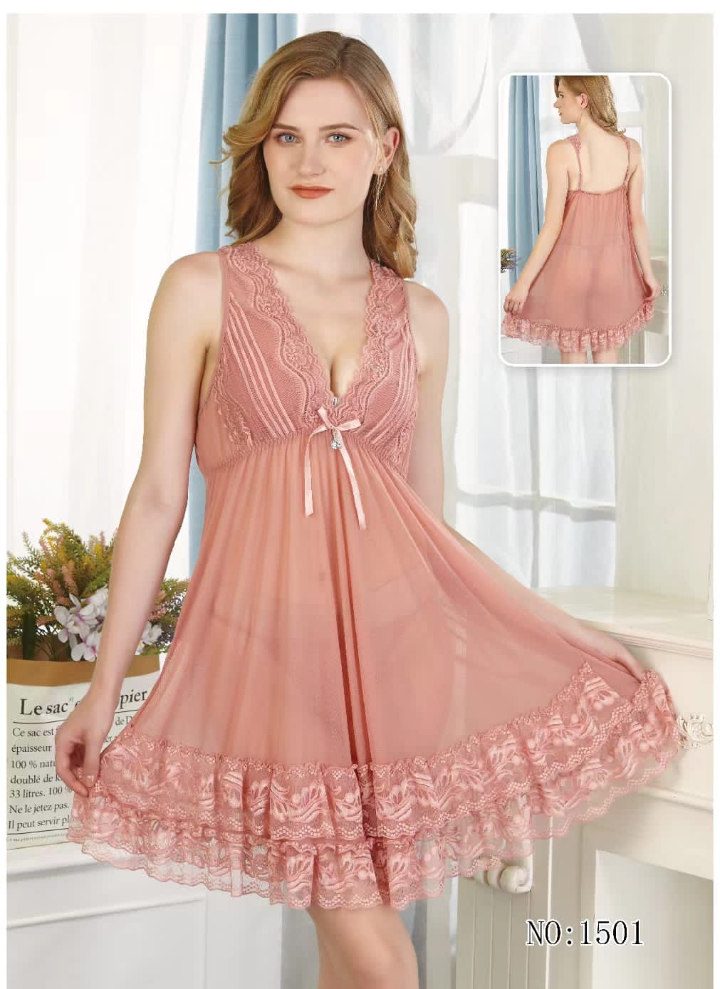 Deep V Neck Nighty