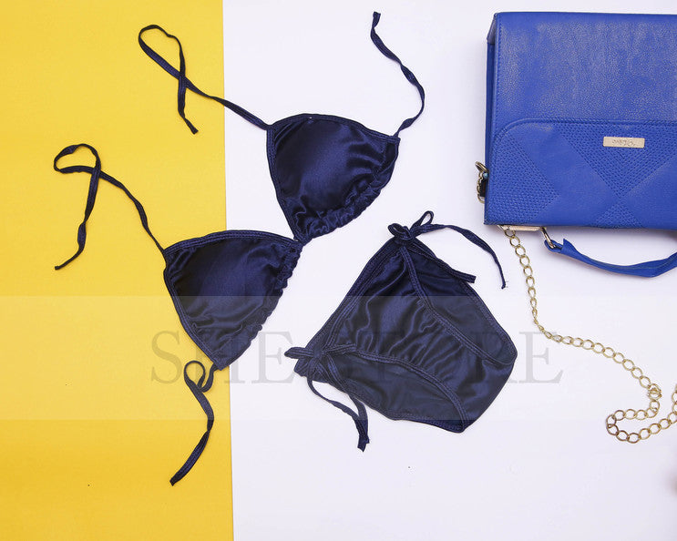 bikini bra set blue