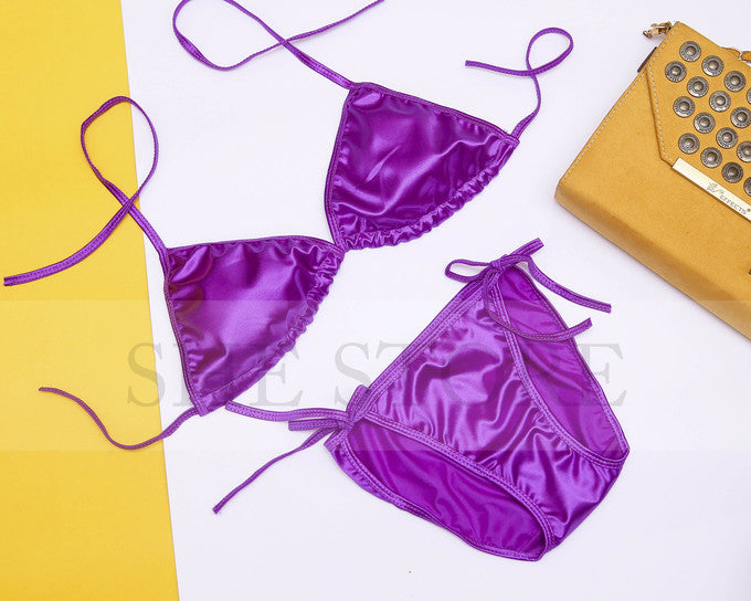 bikini bra set purple