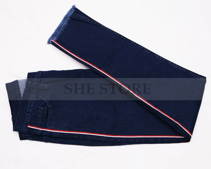 dark blue jeans