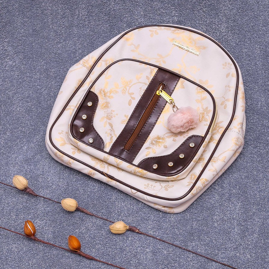 white bag leather touch