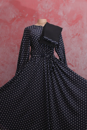 Hailey Long Maxi With Scarf  - Black